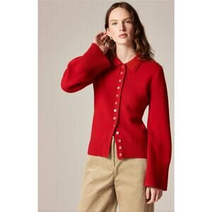 NWT Milano Stich Cinched-Waist Cardigan in Radiant Ruby Sz S 2025 Season